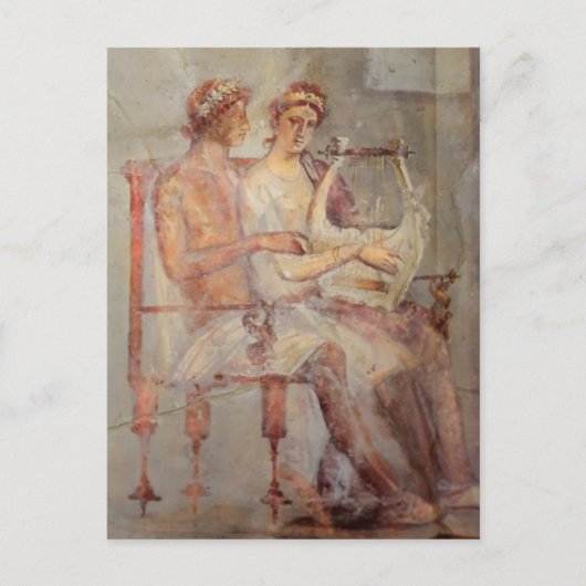 Fresco a Music Lesson, Pompeji Postkarte (Vorderseite)