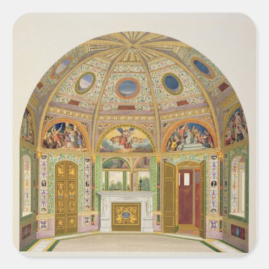 Fresco-Dekoration im Summer House of Buckingha Quadratischer Aufkleber (Vorderseite)