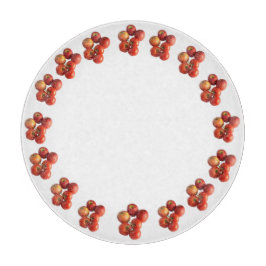 Fresh Apples and Tomatoes Round Glass Cutting Boar Schneidebrett
