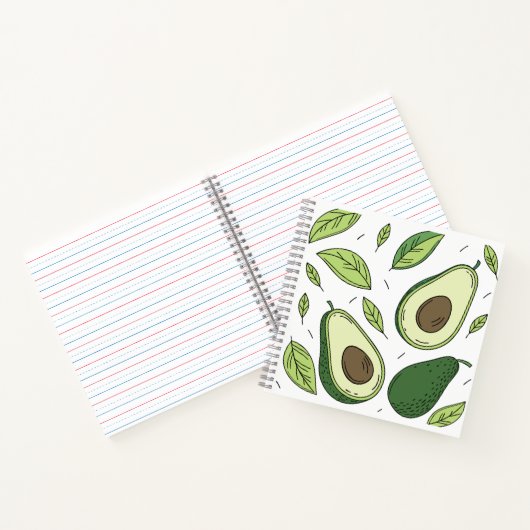 Fresh Avocado mit grünen Blätter - Notebook-Abdeck Notizblock (Innenseite)