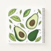 Fresh Avocado mit grünen Blätter - Notebook-Abdeck Notizblock (Rückseite)
