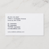 Fresh Avocado mit Pit in Watercolor Green & Grey Visitenkarte (Rückseite)