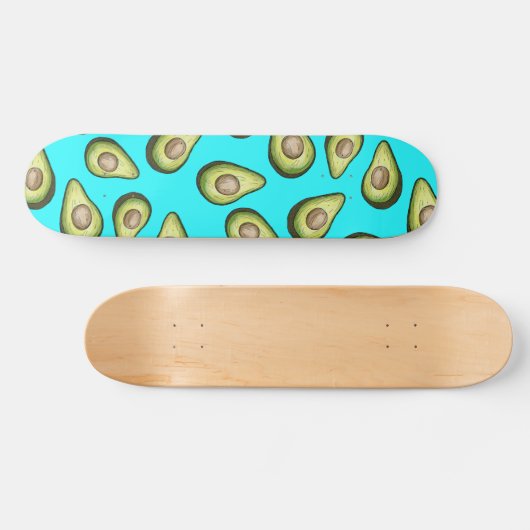Fresh Avocado Pattern Skateboard (Horizontal)