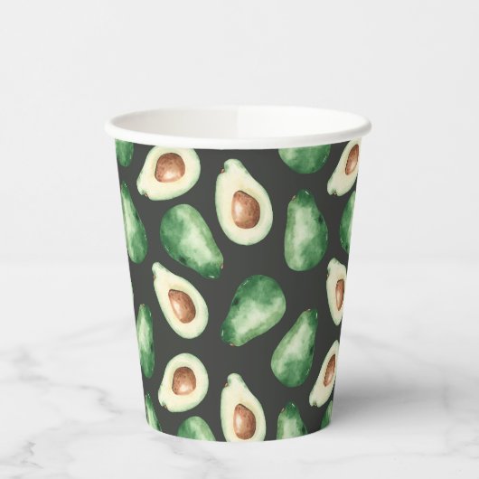 Fresh Avocado Watecolor Pappbecher (Links)