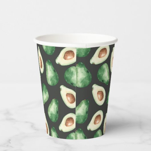 Fresh Avocado Watecolor Pappbecher (Rechts)