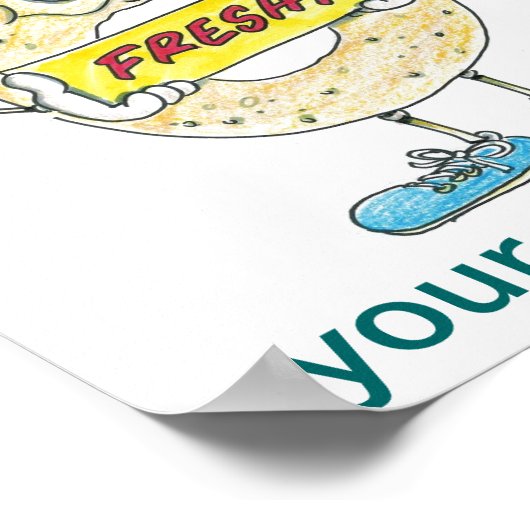 Fresh Bagel Sign Poster (Ecke)