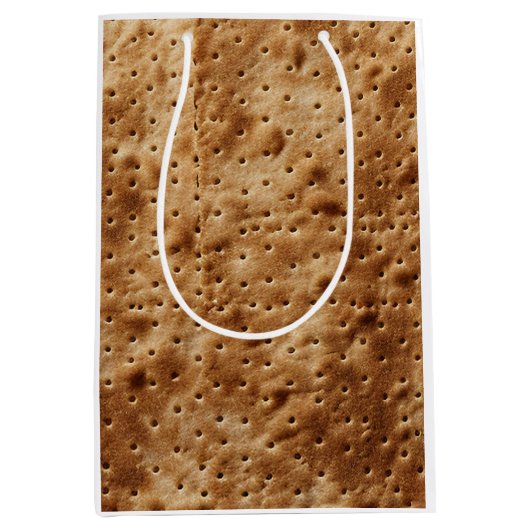Fresh Baked Matzah Makro-Textur Fotografie Mittlere Geschenktüte (Vorderseite)