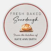Fresh Baked Sourdough Bakery Label Stickers  (Vorderseite)