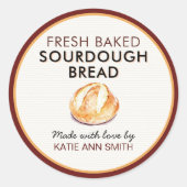 Fresh Baked Sourdough Bread Label | Bakery Sticker (Vorderseite)
