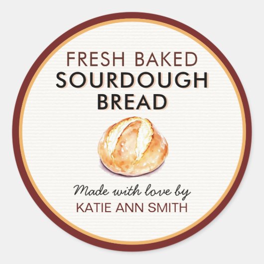 Fresh Baked Sourdough Bread Label | Bakery Sticker (Vorderseite)