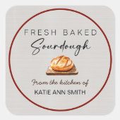 Fresh Baked Sourdough Labels Bakery Sticker (Vorderseite)