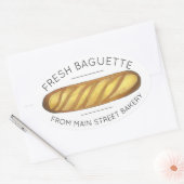 Fresh Bakette Französisches Brot Loaf Bäckerei Ovaler Aufkleber (Umschlag)