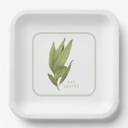 FRESH BAY BLÄTTER 9" Square Paper Teller (Vorderseite)