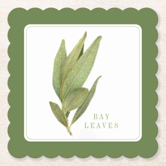 FRESH BAY BLÄTTER Extravagant Square Untersetzer + (Vorderseite)