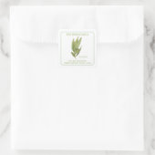 FRESH BAY BLÄTTER Kleiner Platz Address Siegel Quadratischer Aufkleber (Tasche)
