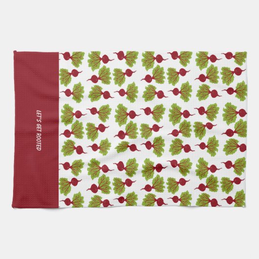 Fresh Beet Collection White Geschirrtuch (Horizontal)