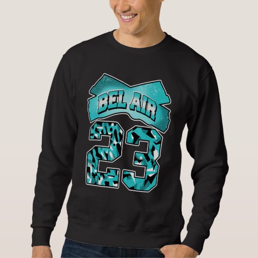 Fresh Bel Air Number 23 Griffey Max 1 Aqua Matchin Sweatshirt (Vorderseite)