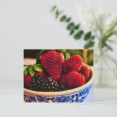 Fresh Berries Postkarte (Stehend Vorderseite)