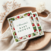 Fresh Berry Gingham Baby Shower Serviette