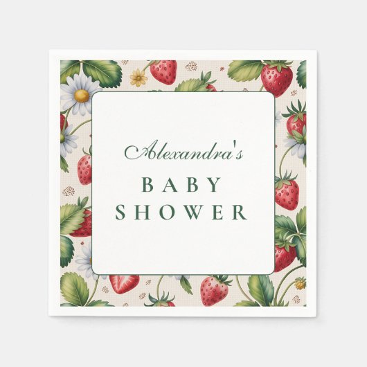 Fresh Berry Gingham Baby Shower Serviette (Vorderseite)