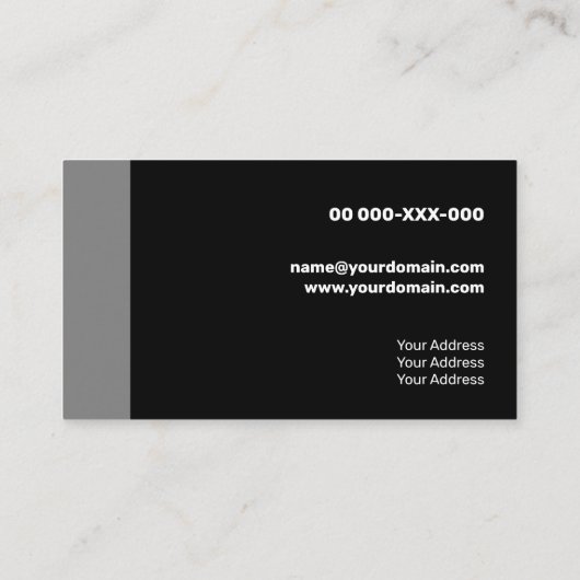 Fresh Black Contemporary Transparency Visitenkarte (Rückseite)