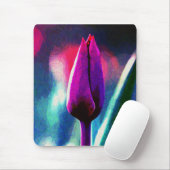 Fresh Blooming Lila Tulip Impressionist Mousepad (Mit Mouse)