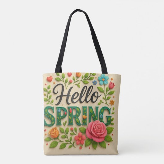 Fresh Blooms & Sunshine - Hello Spring Öko Tasche (Rückseite)