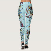 Fresh Blue Abstrakt Patterns Leggings (Rückseite)