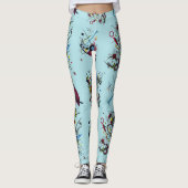 Fresh Blue Abstrakt Patterns Leggings (Vorderseite)