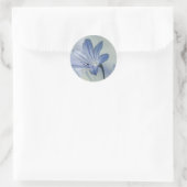 Fresh Blue Blume Foto Runder Aufkleber (Tasche)