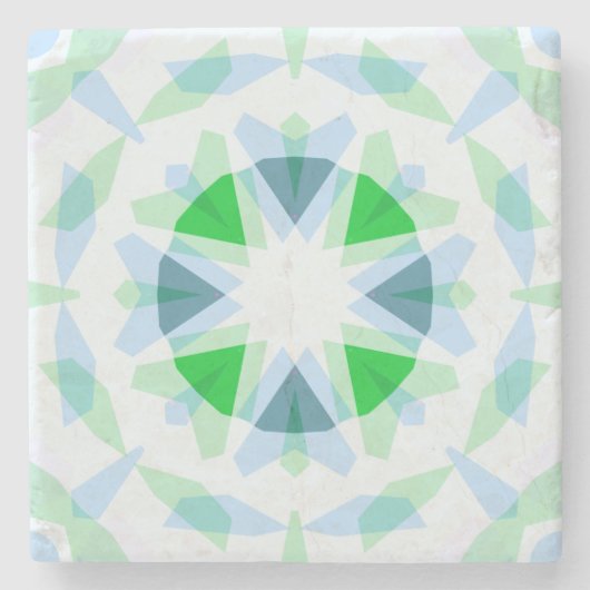 Fresh Blue Hübsch Green Star Dopamin Deco Kitsch Steinuntersetzer (Vorderseite)