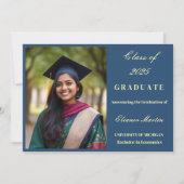 Fresh Blue Yellow Elegantes Foto Einladung (Vorderseite)