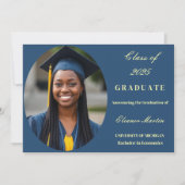 Fresh Blue Yellow Elegantes Foto Einladung (Vorderseite)