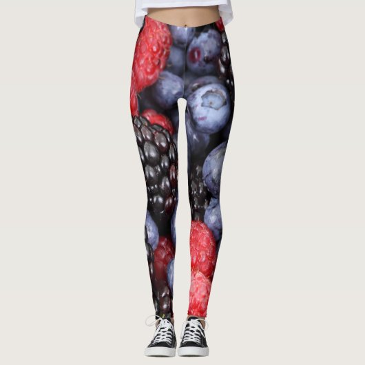 Fresh Blueberries Raspberries BlackBerry Leggings (Vorderseite)
