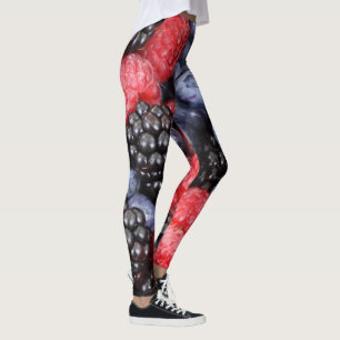 Fresh Blueberries Raspberries BlackBerry Leggings