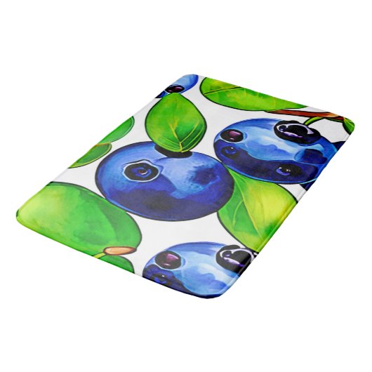 Fresh Blueberry Art Badematte (Schrägansicht)