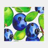 Fresh Blueberry Art Fleecedecke (Vorderseite (Horizontal))
