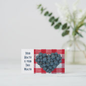 Fresh Blueberry Heart Visitenkarte (Stehend Vorderseite)