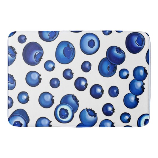 Fresh Blueberry Pattern Badematte (Vorderseite)