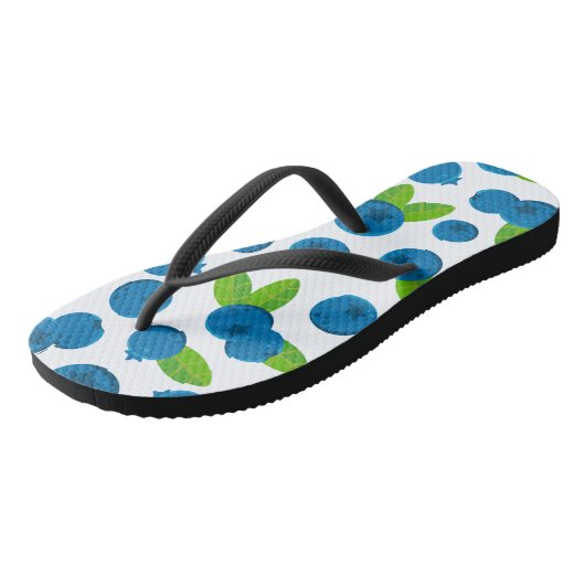 Fresh Blueberry Pattern Badesandalen (Schrägansicht)