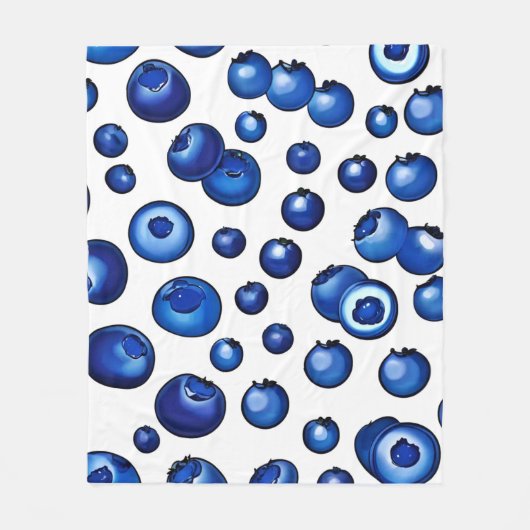 Fresh Blueberry Pattern Fleecedecke (Vorderseite)