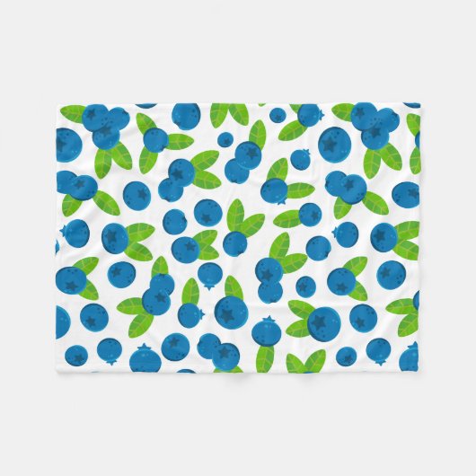 Fresh Blueberry Pattern Fleecedecke (Vorderseite (Horizontal))