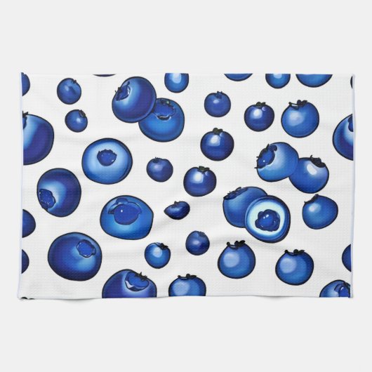 Fresh Blueberry Pattern Geschirrtuch (Horizontal)