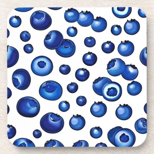 Fresh Blueberry Pattern Getränkeuntersetzer (Vorderseite)