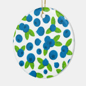 Fresh Blueberry Pattern Keramik Ornament (Links)