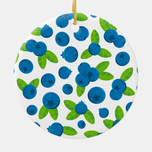 Fresh Blueberry Pattern Keramik Ornament (Hinten)