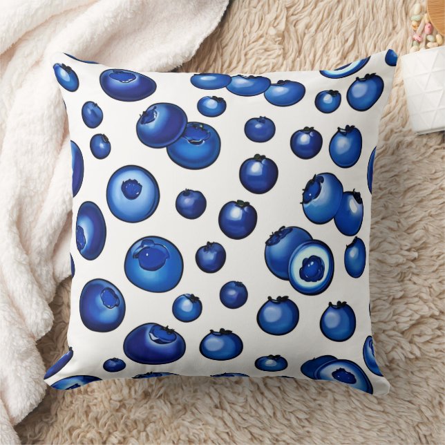 Fresh Blueberry Pattern Kissen (Decke)