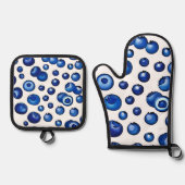 Fresh Blueberry Pattern Ofenhandschuh & Topflappen-Set (Vorderseite)