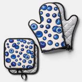 Fresh Blueberry Pattern Ofenhandschuh & Topflappen-Set (Vorderseite/Rückseite)