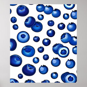 Fresh Blueberry Pattern Poster